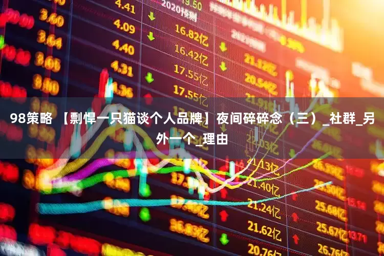 98策略 【剽悍一只猫谈个人品牌】夜间碎碎念（三）_社群_另外一个_理由